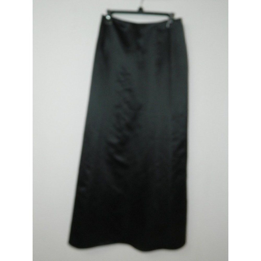 Jessica McClintock Collections Skirt Black Satin '90s Y2K Maxi Skirt Size 8